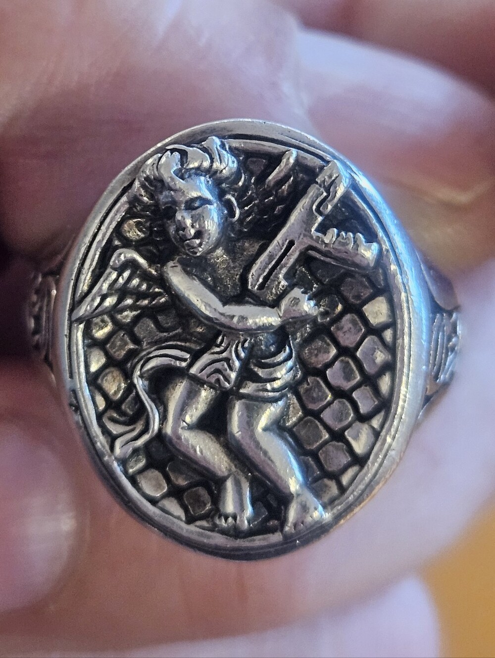 Clocks & Colours "Chaos" Massive Sterling Silver Biker Signet Ring Sz 11